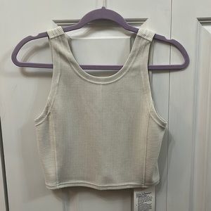 Lululemon Ribbed Softstreme Cropped Tank in Bone